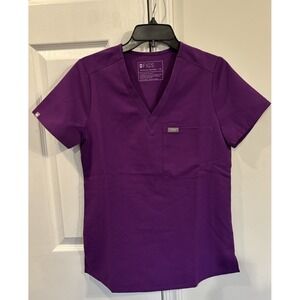 Figs Woman's Technical Collection Scrub Top Shirt Purple Size XS